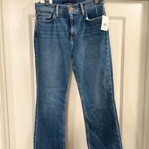 Joe's Jeans Blue Flare Wide Leg Denim High rise Cropped boot. THE CALLIE